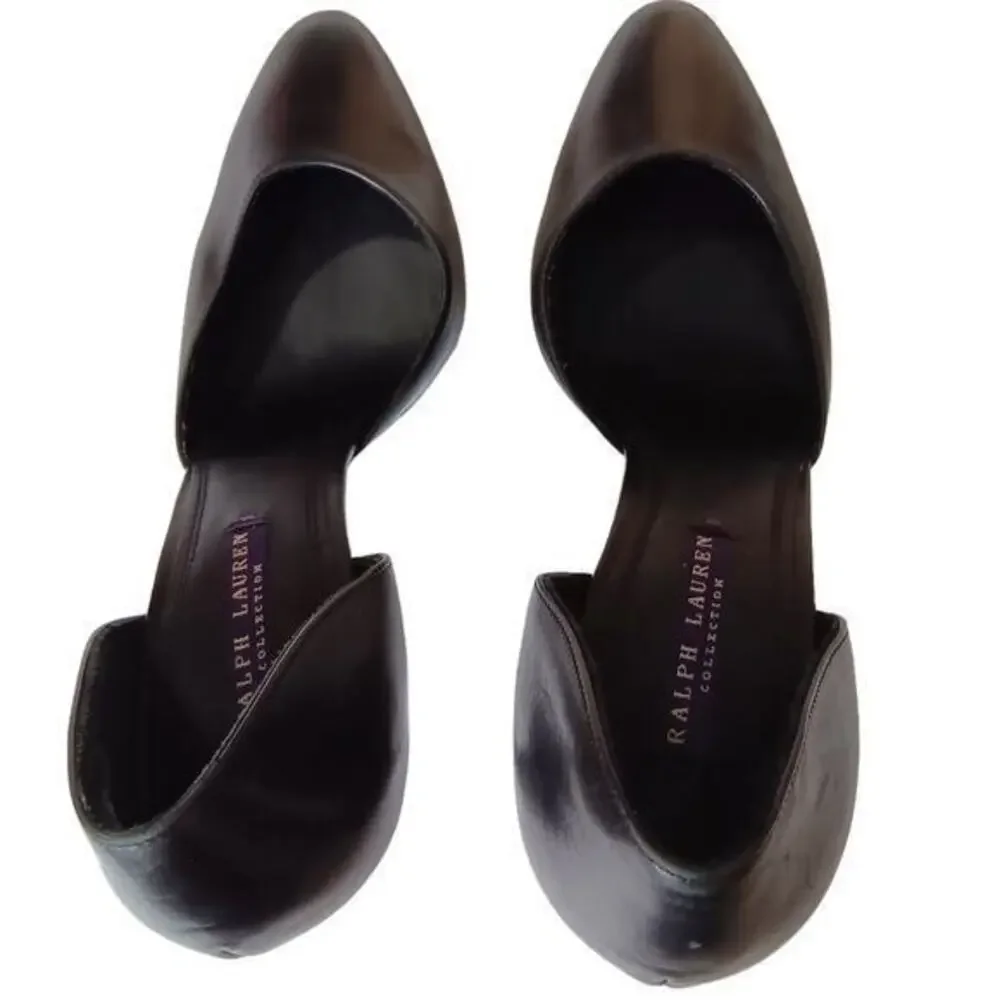 RALPH LAUREN COLLECTION‎ Purple Label Shoes Heels Pumps D'Orsay Size 8.5 Black